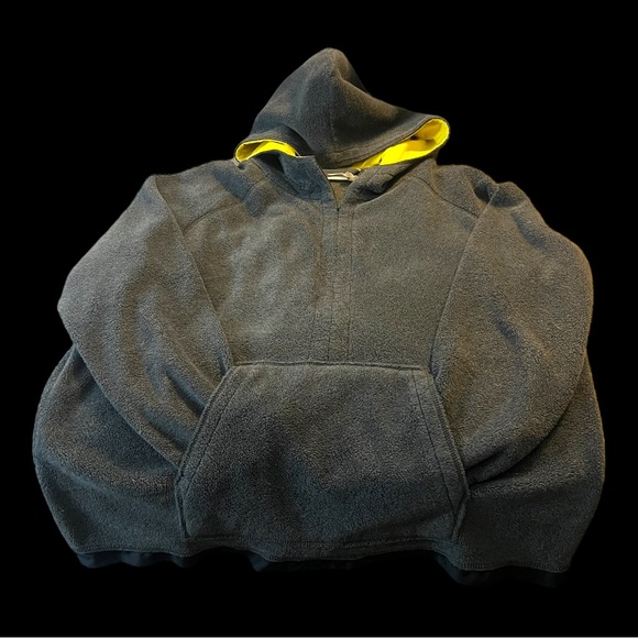 elisabeth by liz claiborne Pullover Hoodie Jacket Grey And Yellow 1XL Half Zip - Picture 2 of 7